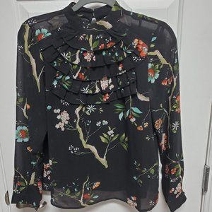 High Neck Ruffle Top